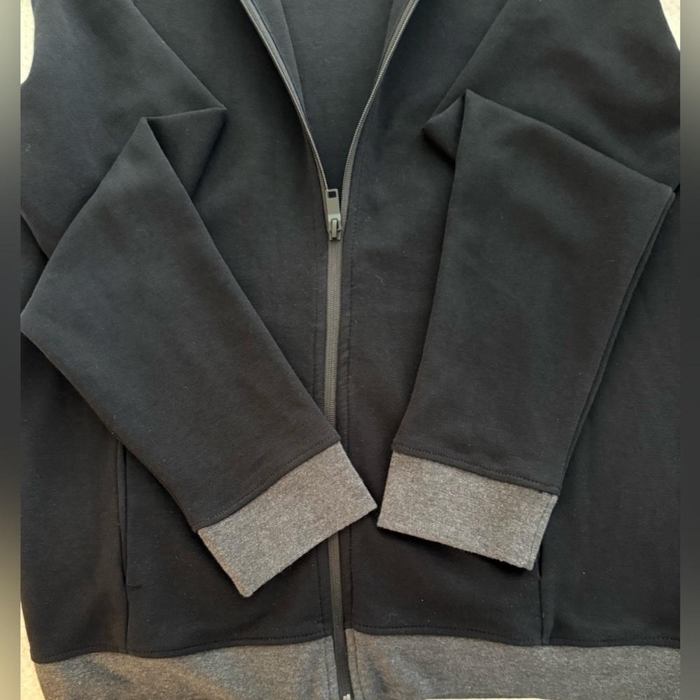 ALFANI MEN’S BLACK GRAY COTTON FULL ZIP JACKET SIZE: M CASUAL LIGHTWEIGHT - Picture 11 of 13